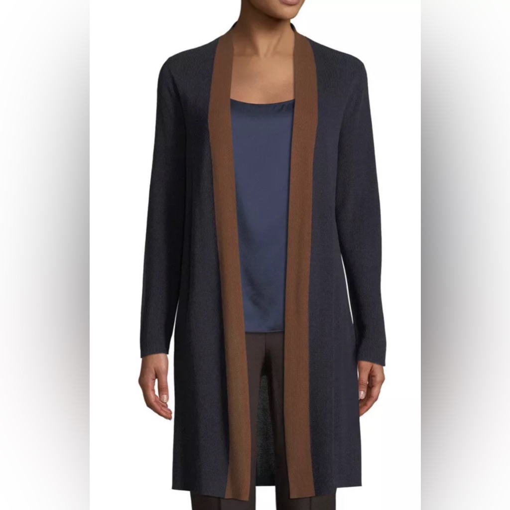 Eileen Fisher Woman’s Size M Long Cardigan Sweater Open Front Duster
